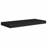 Raft de perete suspendat, negru, 60x23,5x3,8 cm, MDF