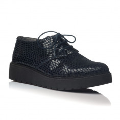 Pantofi piele naturala Jay Negru Imprimat - sau Orice Culoare