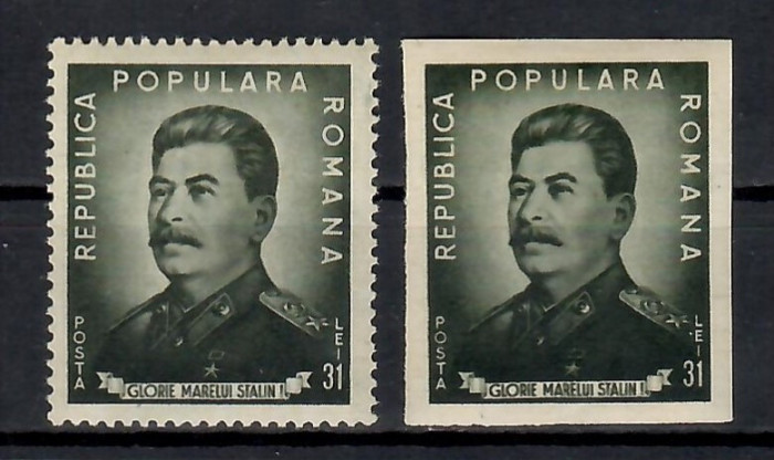 Romania 1949, LP.259-259a - I.V. Stalin, DT+NDT, MH