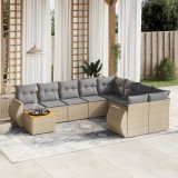 Gossi set canapele de gradina cu perne, 10 piese, bej, poliratan