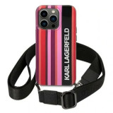 Cumpara ieftin Husa Cover Karl Lagerfeld Stripes Strap pentru iPhone 14 Pro Pink