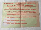 Cercul de Medicina Judiciara Uniunea Societ de stiinte medicale Afis anul 1961