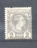 Monaco 1885 Charles III 2C Mi.2 MH AM.539, Nestampilat