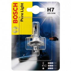 Bec auto halogen pentru far Bosch Pure Light H7 55W 12V 1 987 301 012 foto