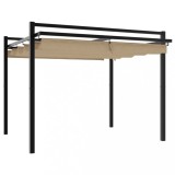 Cumpara ieftin Foisor de gradina acoperis retractabil gri taupe 3x3 m aluminiu