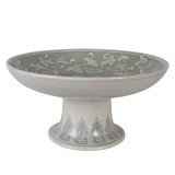 Cumpara ieftin Platou portelan verde alb &Oslash; 32x15 cm