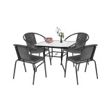 Set mobilier de grădină Rozetta 4+1 negru