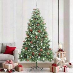 vidaXL Brad de Crăciun artificial Verde 240 cm PVC și Metal 3395157