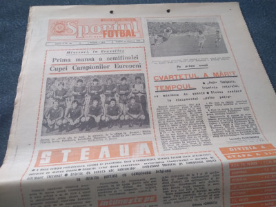 ZIARUL SPORTUL SUPLIMENT FOTBAL 28 MARTIE 1986 STEAUA ANDERLECHT foto