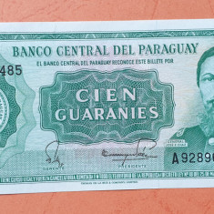 100 Guaranies 1952 Bancnota veche Paraguay - stare foarte buna - UNC