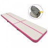 Saltea Gimnastica Gonflabila vidaXL Roz 800x100x15 cm PVC Pompă Inclusă - Fitness, Yoga, Kickboxing, Joacă