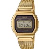 Ceas Dama Casio Auriu Digital Otel Inoxidabil Retro Vintage, Iluminare, Alarma, Cronometru, Calendar perpetuu