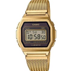 Ceas Casio digital din otel inoxidabil, Auriu