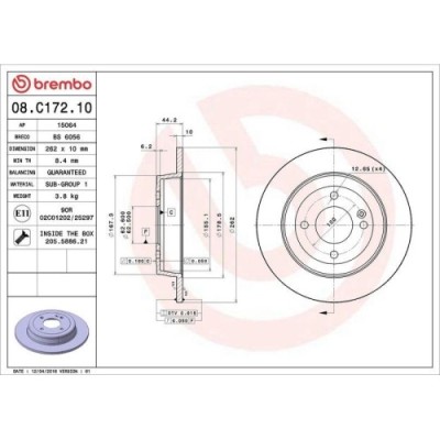 Set disc frana Hyundai Accent 4 Sedan (Rb) 08.10-, Bayon (Bc3) 05.21-, I20 2 (Gb Ib) 11.14-08.21, I20 2 Hatchback Van (Gb Ib) 11.14-, I20 3 (Bc3 Bi3) foto