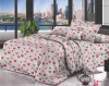 Lenjerie de pat pentru o persoana cu 2 huse de perna patrata, Haruko, bumbac mercerizat, multicolor