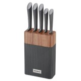 Set de cutite 6 piese cu bloc de salcam, otel inoxidabil, Klausberg