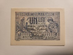 ROMANIA 1 LEU 1920 UNC foto