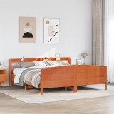 VidaXL Cadru de pat fără saltea, maro ceruit 200x200 cm lemn masiv pin