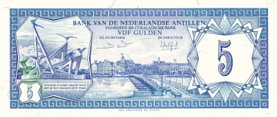 Antilele Olandeze, 5 Gulden 1984, UNC foto