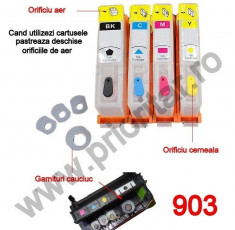 Set 4 cartuse reincarcabile pt HP903 refilabile HP 903XL HP Officejet PRO 6950... foto