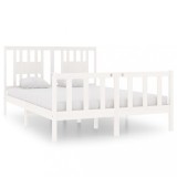 Cumpara ieftin Cadru pat, alb, 140x190 cm, lemn masiv
