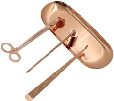 Suport si accesorii pentru lumanari din otel inoxidabil, Rose Gold foto