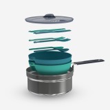 Set de gătit 100 camping din oțel inoxidabil, 2 persoane 10 elemente, Quechua