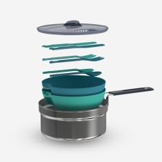 Set de gătit 100 camping din oțel inoxidabil, 2 persoane 10 elemente