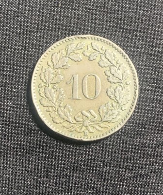 Moneda 10 rappen 1922 Elvetia foto