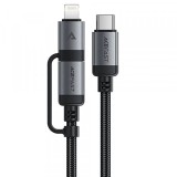 Cablu Date si Incarcare USB-C - Lightning / USB-C Acefast C20-01, 60W, 1.2m, Negru