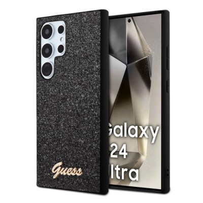 Husa pentru Samsung Galaxy S24 Ultra - Guess Glitter Script (GUHCS24LHGGSHK) - Black foto