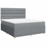 Cumpara ieftin Pat continental, gri deschis, 180x200 cm, material textil