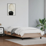 vidaXL Cadru de pat, cappuccino, 90x190 cm, piele ecologică 346879