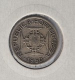 Mozambic 2,5 Escudos 1950 km # 68 moneda argint