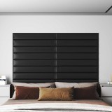 vidaXL Tăblie de Pat pentru Perete 12 pcs Negru 90 x 15 cm țesătură 42020540