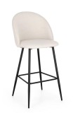 Cumpara ieftin Set 2 scaune bar otel negru textil alb ice Tanya 51x52x107 cm