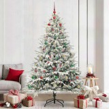 vidaXL Brad de Crăciun artificial pre-luminat cu set de bile Verde 3395423