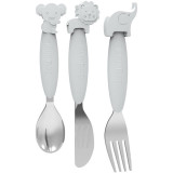 Bo Jungle Cutlery tac&acirc;muri Grey 12m+ 3 buc