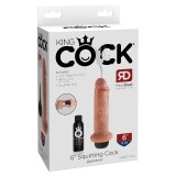 Dildo cu funcție de ejaculare KING COCK 6&rdquo; Squirting Cock, ultra-realist, culoarea pielii, 15 cm