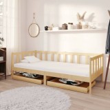 Gossi pat de zi cu sertare, 90x200 cm, lemn masiv de pin