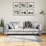 vidaXL Covor pufos &quot;PAMPLONA&quot; fire &icirc;nalte albastru modern 120x120 cm