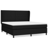 Cumpara ieftin Pat box spring cu saltea, negru, 180x200 cm, catifea