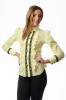Camasa dama office galbena cu jabou dublu din dantela, 36, 38, 40, 42, 44, Galben, T'esha