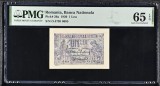 2 lei 1920 PMG65 UNC bancnota gradata