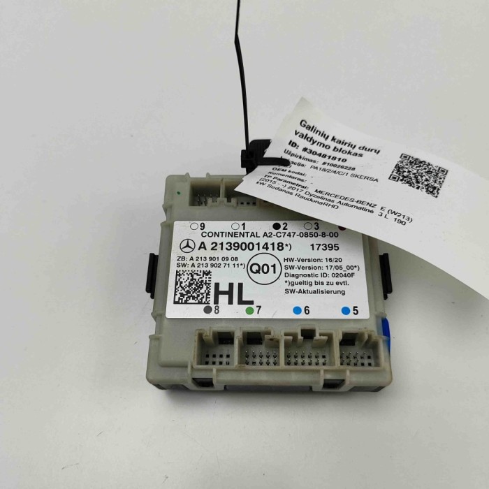 Modul de control ușă st&acirc;nga spate MERCEDES-BENZ E W213 2017 OEM: A2139001418,A2139010908,A2139027111 30481810