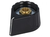 Buton rotativ cu indicator plastic negru &Oslash;6mm &Oslash;28x17mm