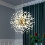 Candelabru Cristal Schonbrunn, 9x G9, Diametru 49cm, Auriu Lucios, Inaltime Reglabila
