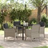 VidaXL Set de masă pentru grădină 5 pcs Gri deschis Rattan poli 3380184