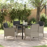 Cumpara ieftin Set de masă pentru grădină 5 pcs Gri deschis Rattan poli