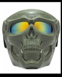 Masca protectie fata din plastic dur-moto-airsoft + ochelari LIVRARE GRATUITA